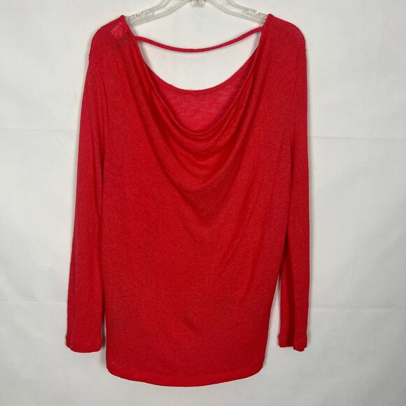 Divided Open Back Red Knit High-Low Sweater Size S Oversized - Picture 6 of 11